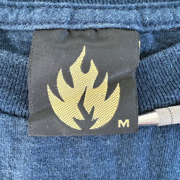 Black Label Navy Graphic Tee Shirt M 100% Cotton Short Sleeve Crew Neck Casual - Picture 5 of 6